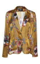 Paule Ka Japanese Floral Printed Silk Satin Jacket
