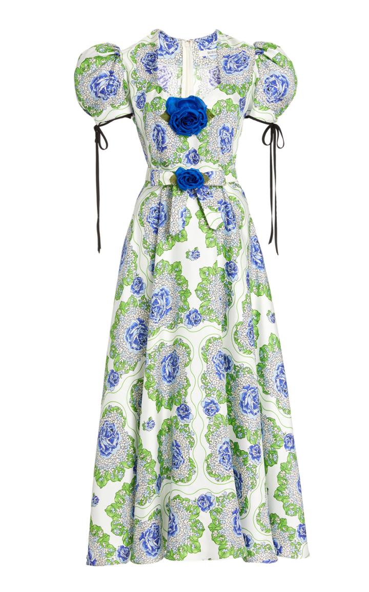 Moda Operandi Rodarte Belted Printed Silk-twill Dress