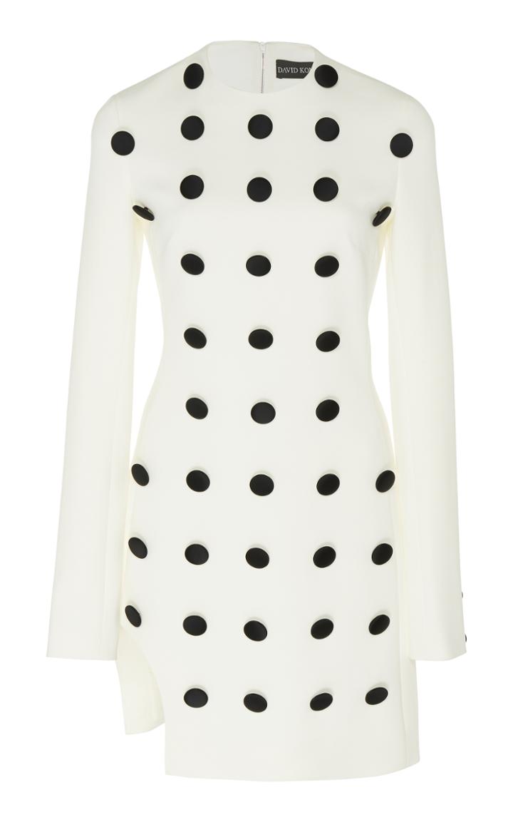 David Koma Button Embellished Long Sleeve Dress