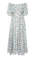 Gl Hrgel Belted Floral Off-the-shoulder Dress