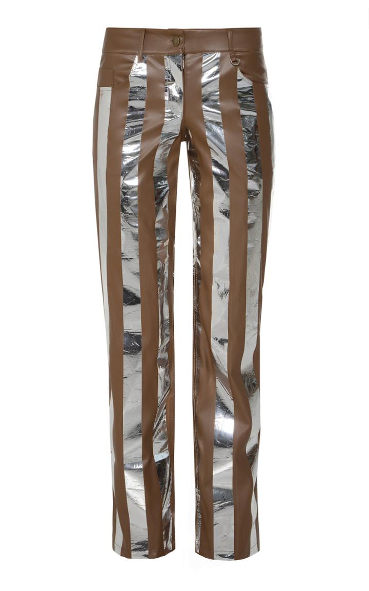 Moda Operandi Matriel Striped Vegan Leather Cigarette Pants