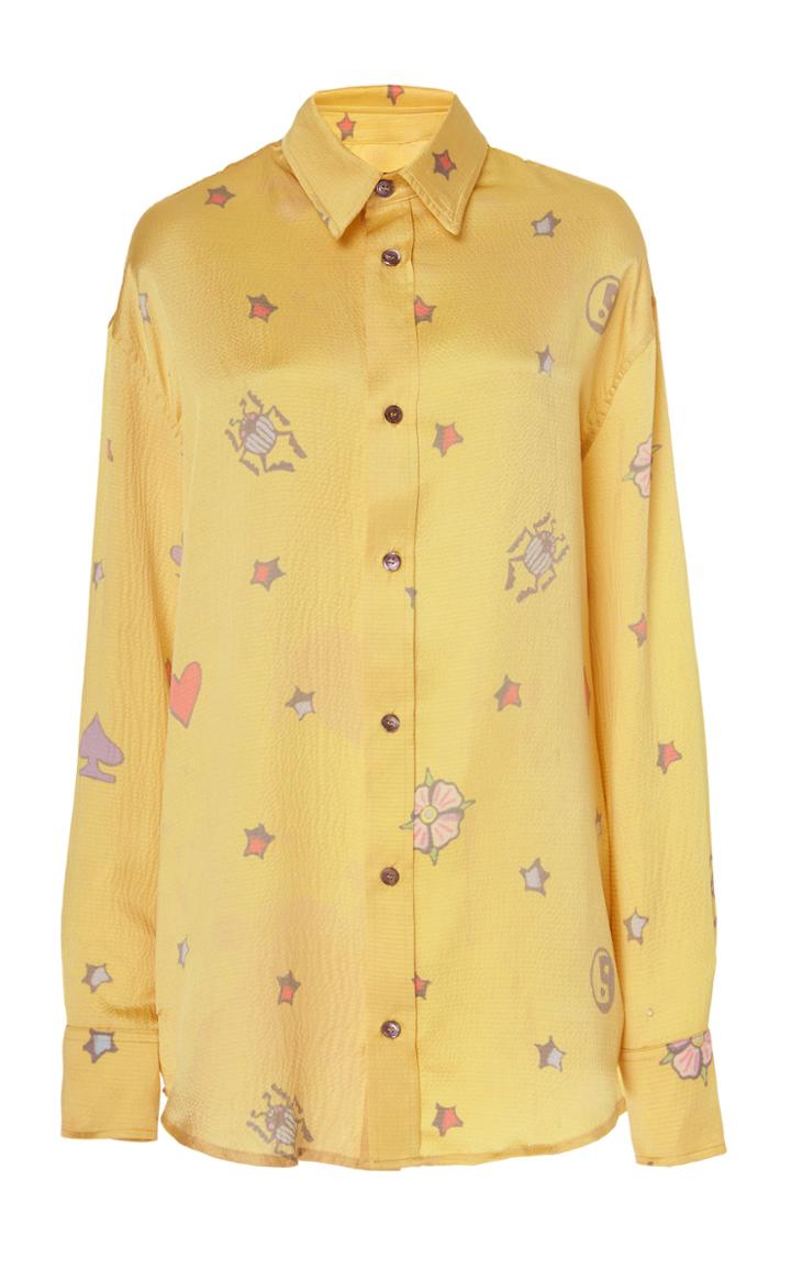 The Elder Statesman Betony Silk Button Shirt