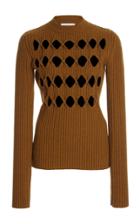 Moda Operandi Victoria Beckham Argyle-cutout Ribbed-knit Sweater