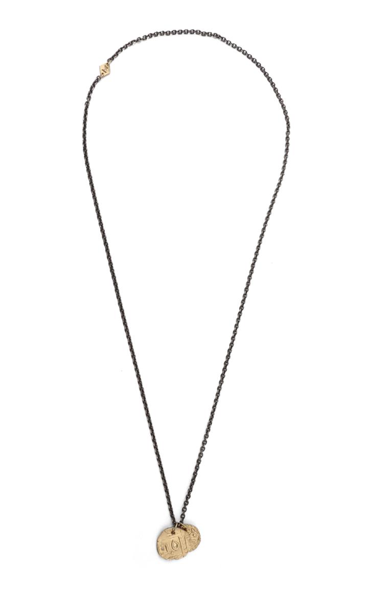 Moda Operandi M. Cohen Gold Coins On Oxidized Chain Necklace