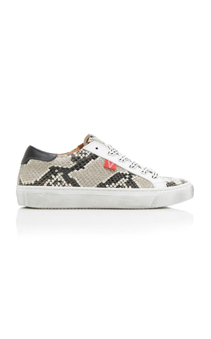 Veronica Beard Sami Lace-up Leather Sneakers