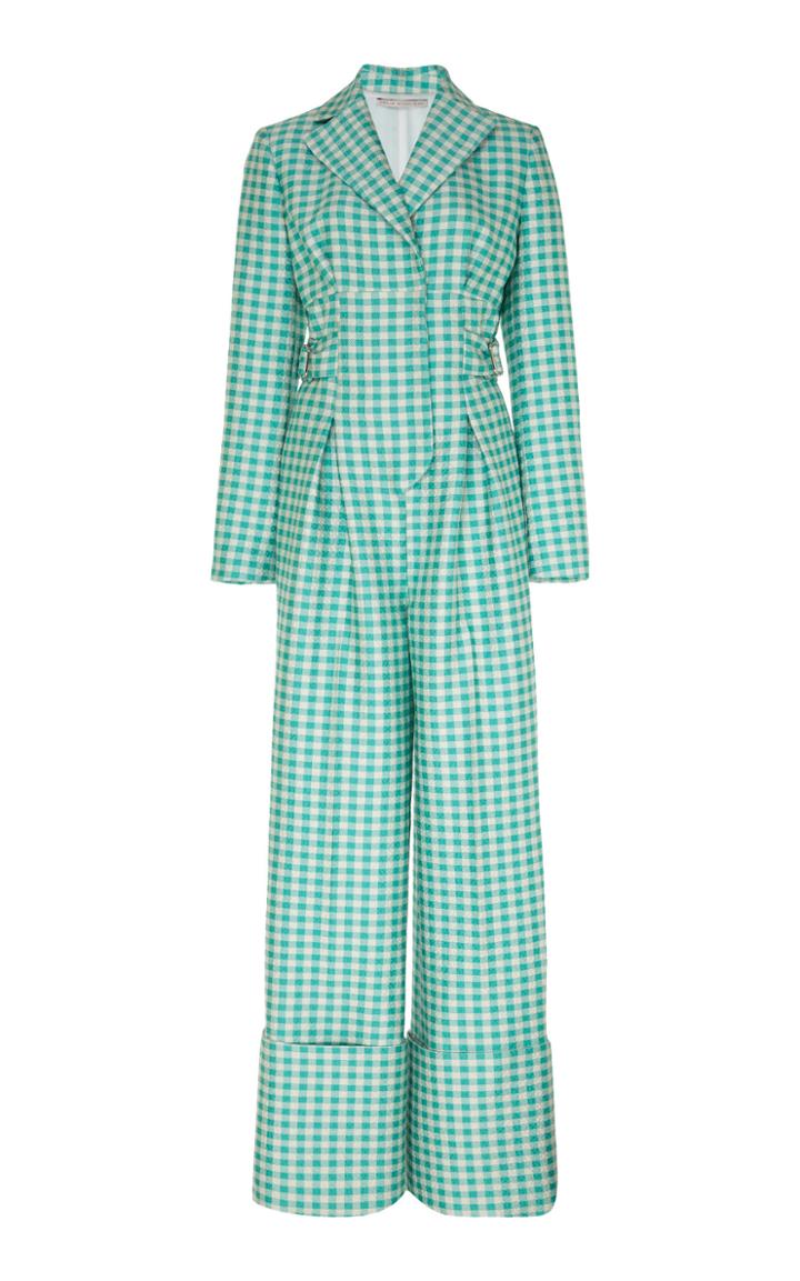 Moda Operandi Emilia Wickstead Gingham Buckle-embellished Crepe Jumpsuit Size: 8