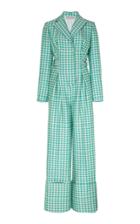 Moda Operandi Emilia Wickstead Gingham Buckle-embellished Crepe Jumpsuit Size: 8