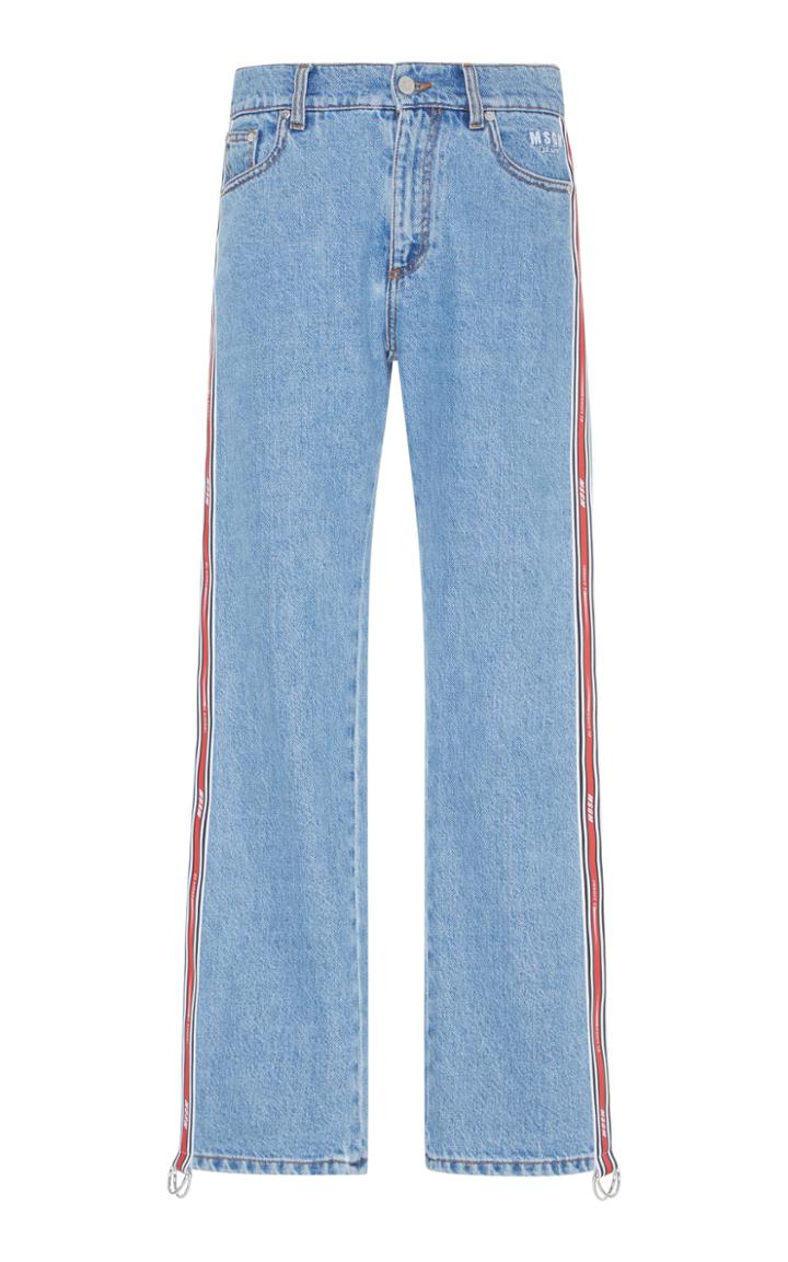 Msgm Straight Leg Athletic Stripe Jean