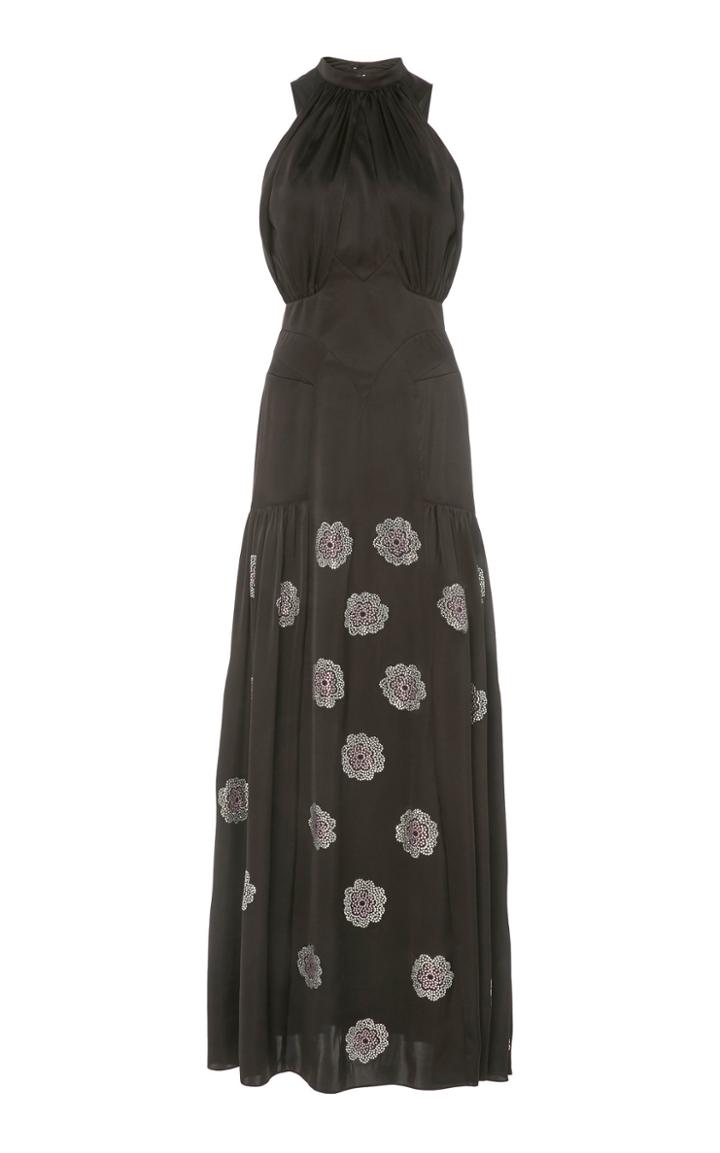 Moda Operandi Paco Rabanne Crystal-embellished Satin Maxi Dress Size: 34