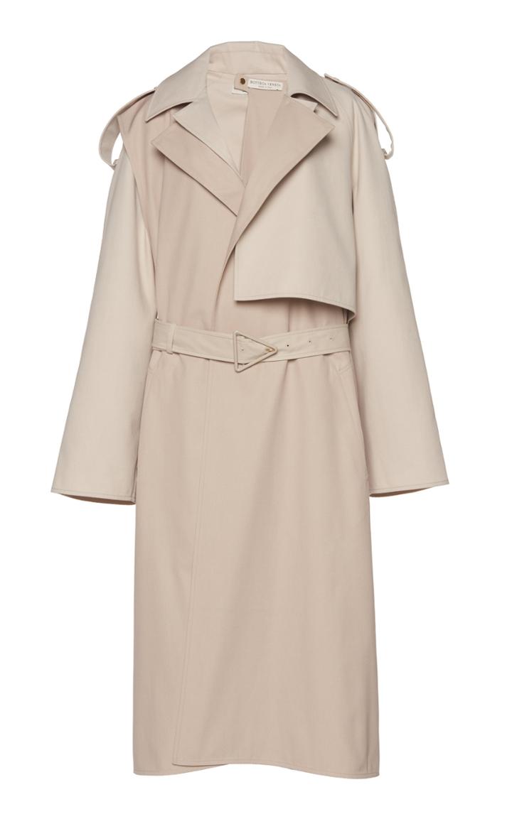 Bottega Veneta Removable Sleeve Crepe Trench Coat