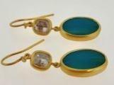 Eli Halili Chalcedony And Diamond Drop Earrings