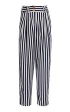 Balmain High-waisted Stripe Tapered Pants