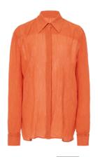 Moda Operandi Gabriela Hearst Cruz Button-down Cotton-silk Blend Top Size: 36