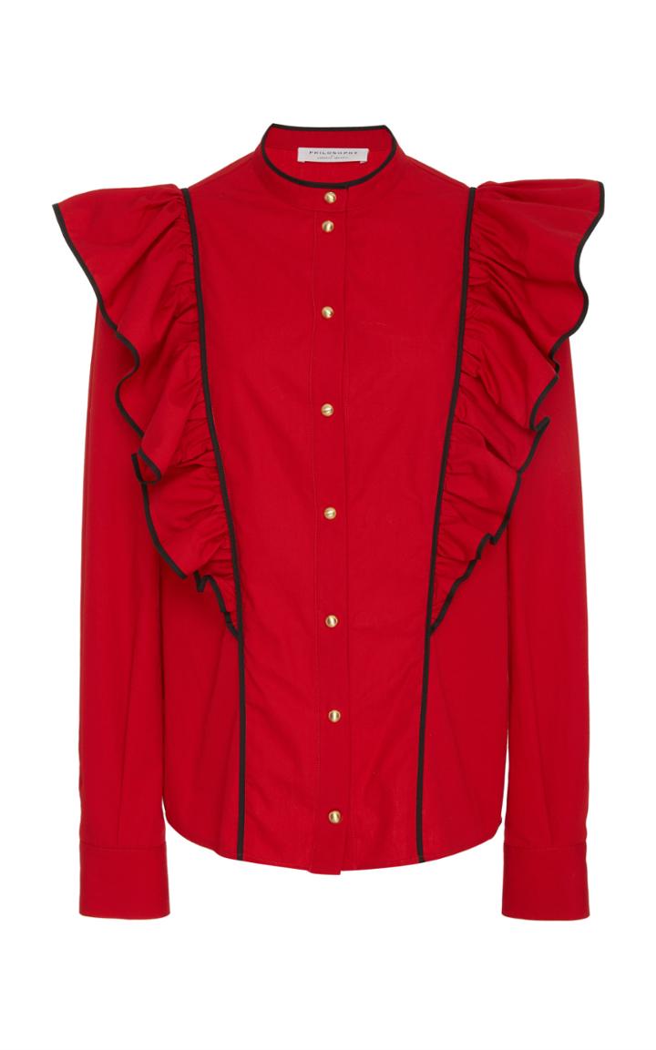 Philosophy Di Lorenzo Serafini Ruffle Bib Blouse