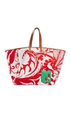 La Doublej Big Mama Printed Canvas Tote Bag