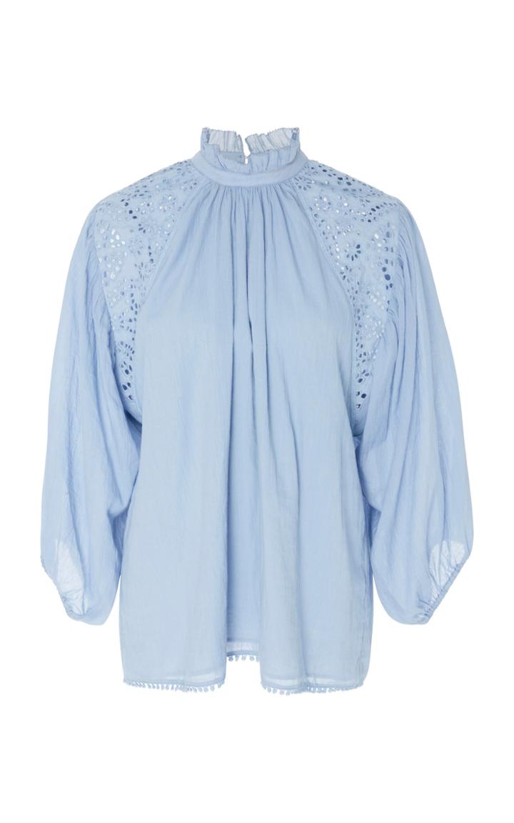 Apiece Apart Vera Eyelet Ruffle Blouse