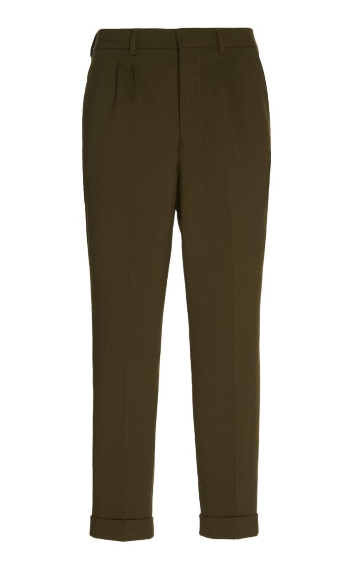 Ami Tapered Pleated Cotton-twill Chinos Size: 38