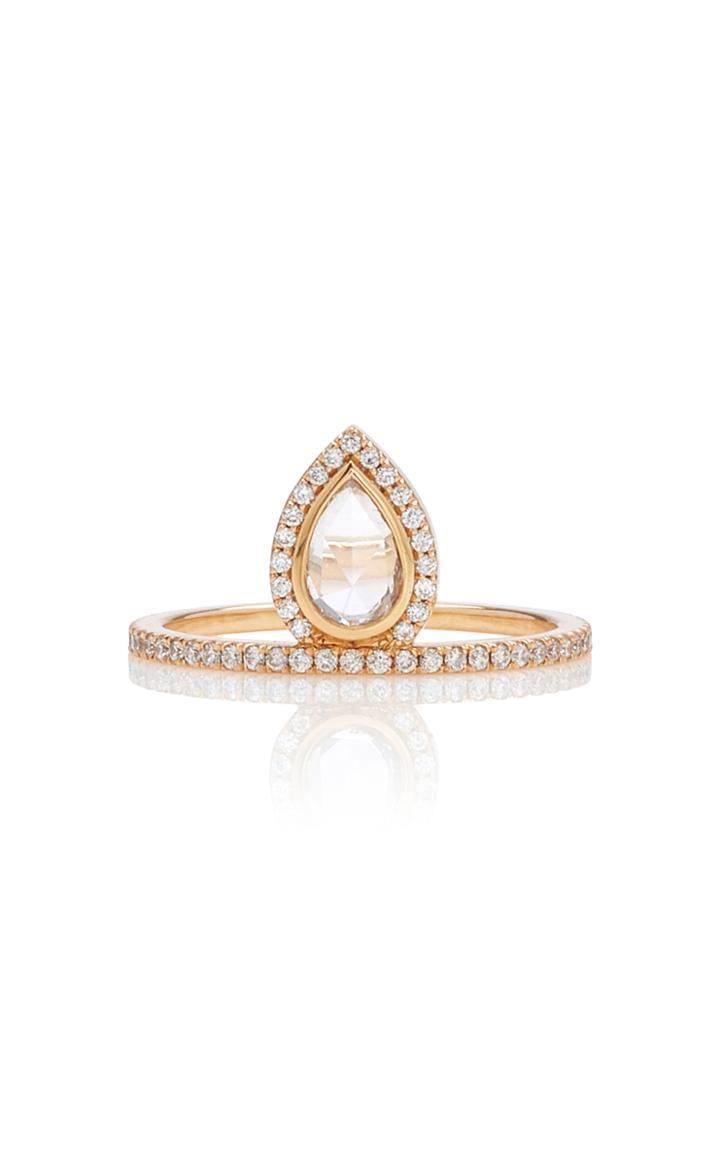 Eva Fehren Mini Gatsby 18k Gold And Diamond Ring Size: 6