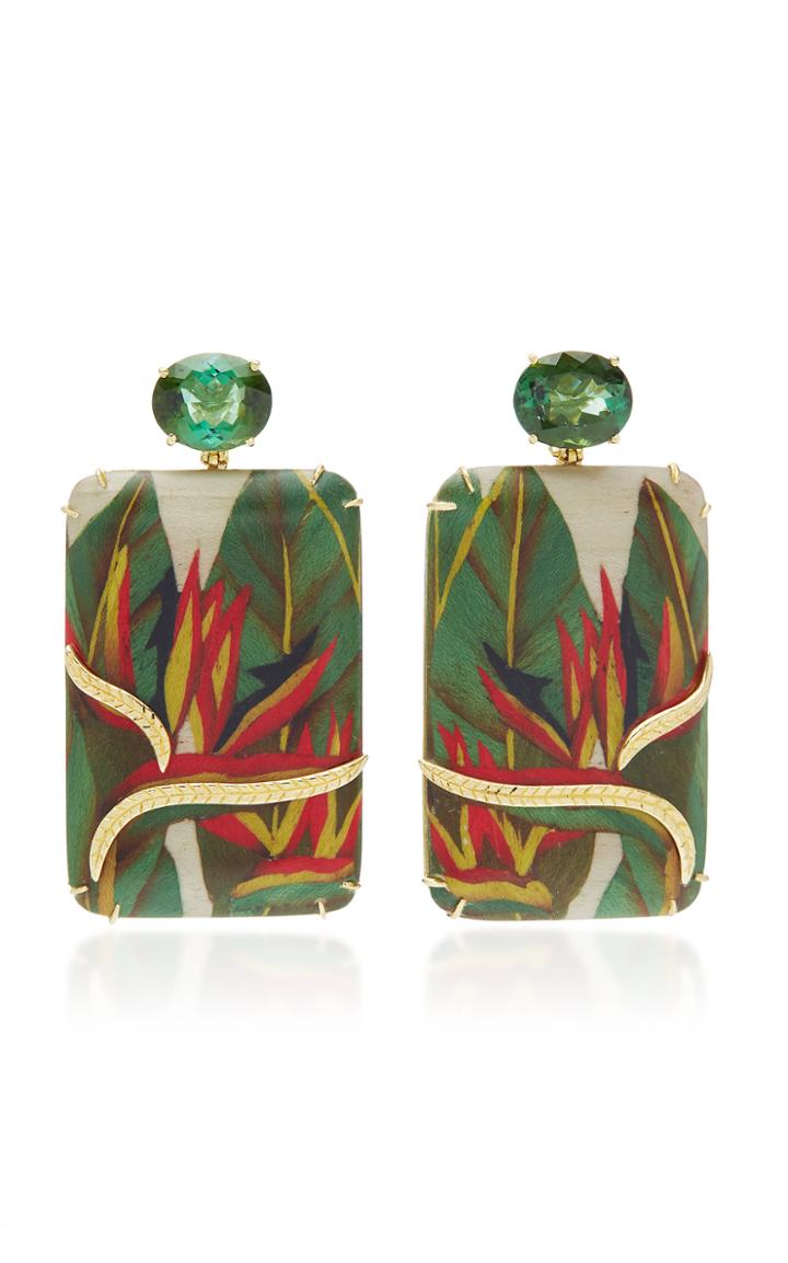 Silvia Furmanovich M'o Exclusive: Marquetry Heliconea Earrings