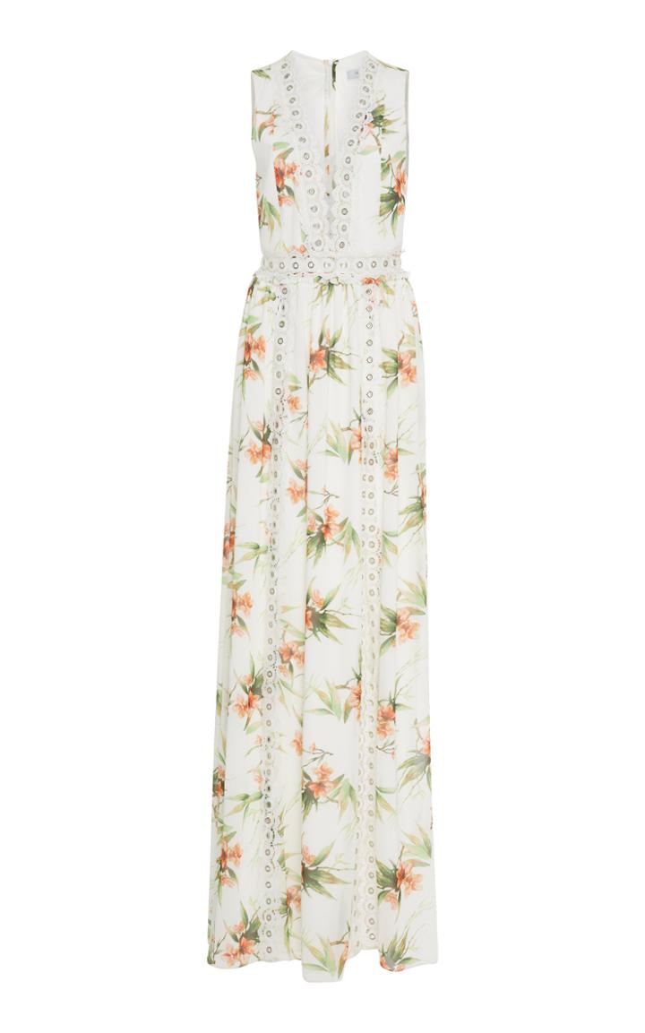 Patbo Printed Lace V-neck Maxi Dress