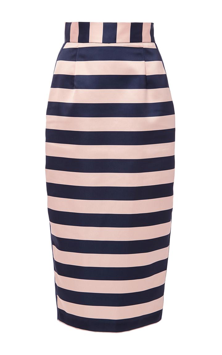 Kaelen Striped High Waisted Pencil Skirt
