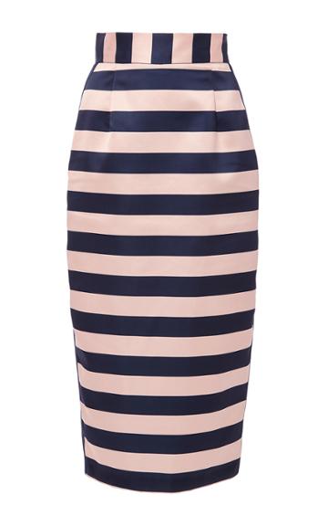 Kaelen Striped High Waisted Pencil Skirt