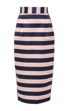 Kaelen Striped High Waisted Pencil Skirt