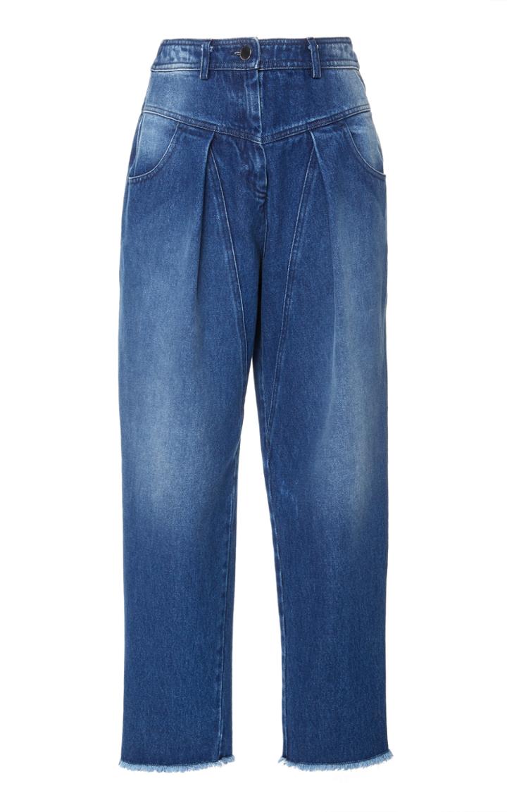 Michael Kors Collection Pleated Rigid High-rise Straight-leg Jeans