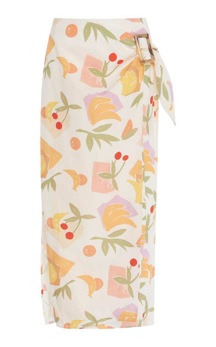 Rejina Pyo Robin Printed Cotton-blend Midi Skirt