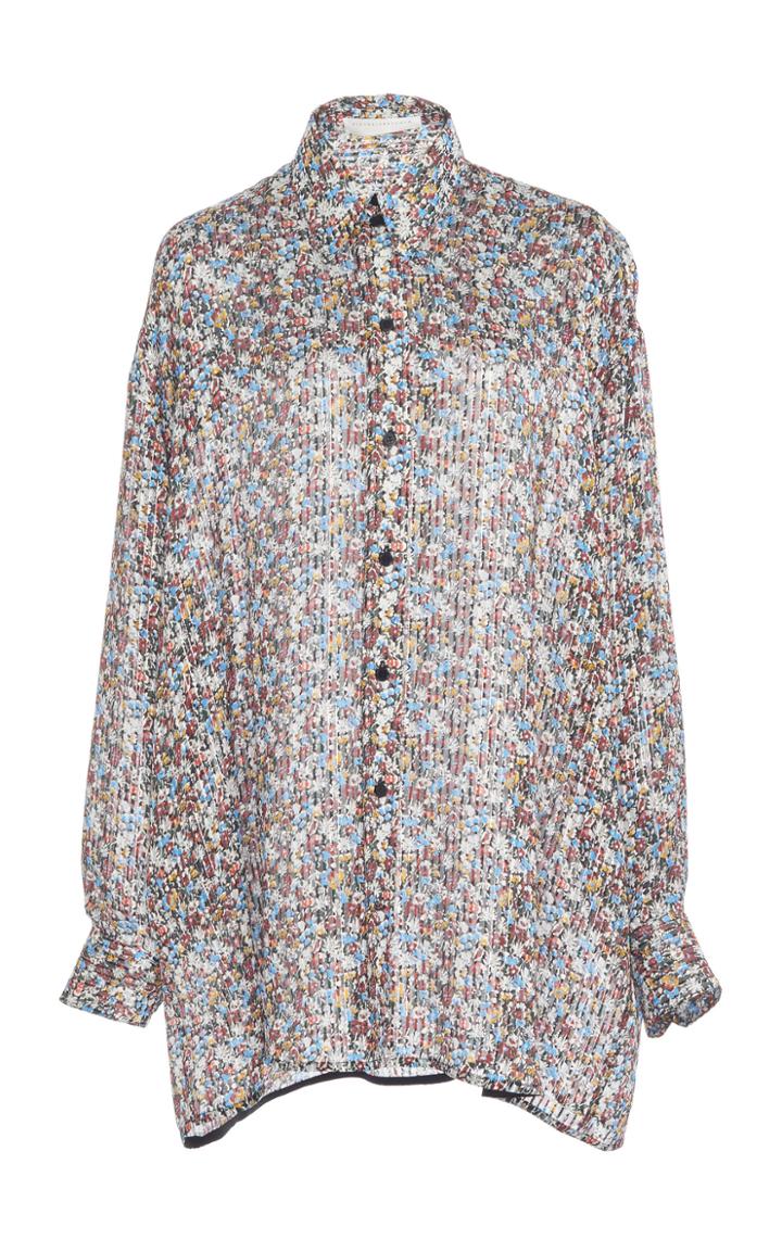Victoria Beckham Oversized Floral Silk-blend Top