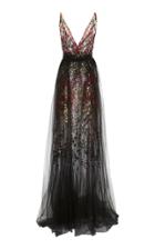 Pamella Roland Black Multi Confetti Gown