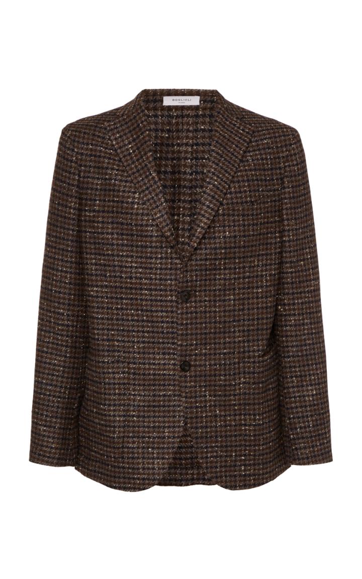 Boglioli Houndstooth Wool, Cashmere And Silk-blend Blazer