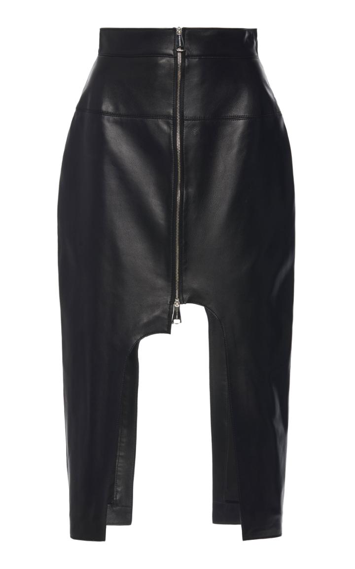 Boyarovskaya Cut-out Leather Skirt