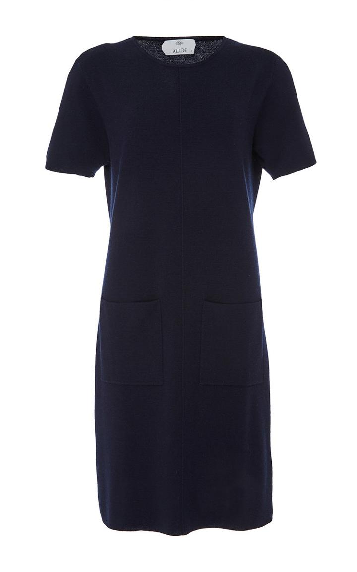 Allude Pocket Ribbed Tee Dress