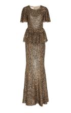 Michael Kors Collection Sequin-embellished Peplum Gown