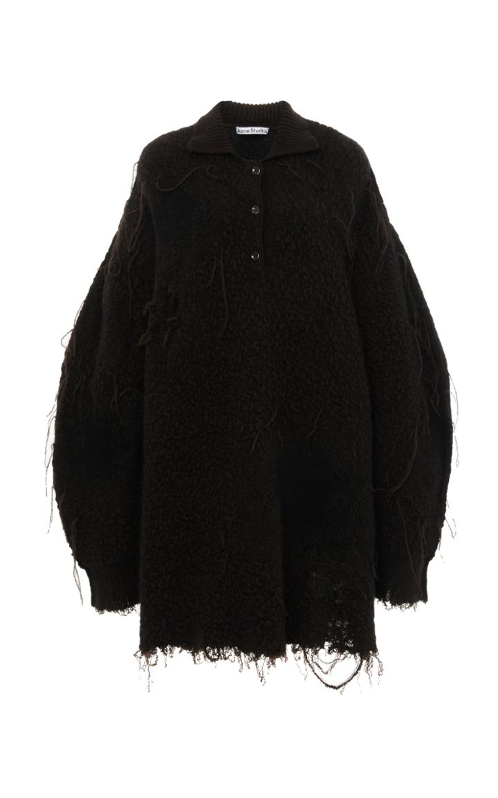 Moda Operandi Acne Studios Kadija Oversized Distressed Jacquard Sweater