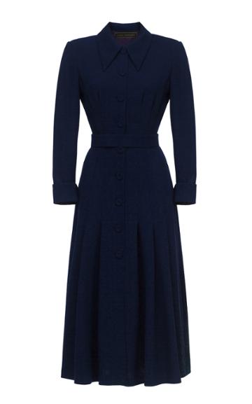 Ulyana Sergeenko Demi Couture Pleated Long Sleeve Midi Dress