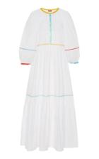 Staud Demi Rainbow Cotton-poplin Midi Dress