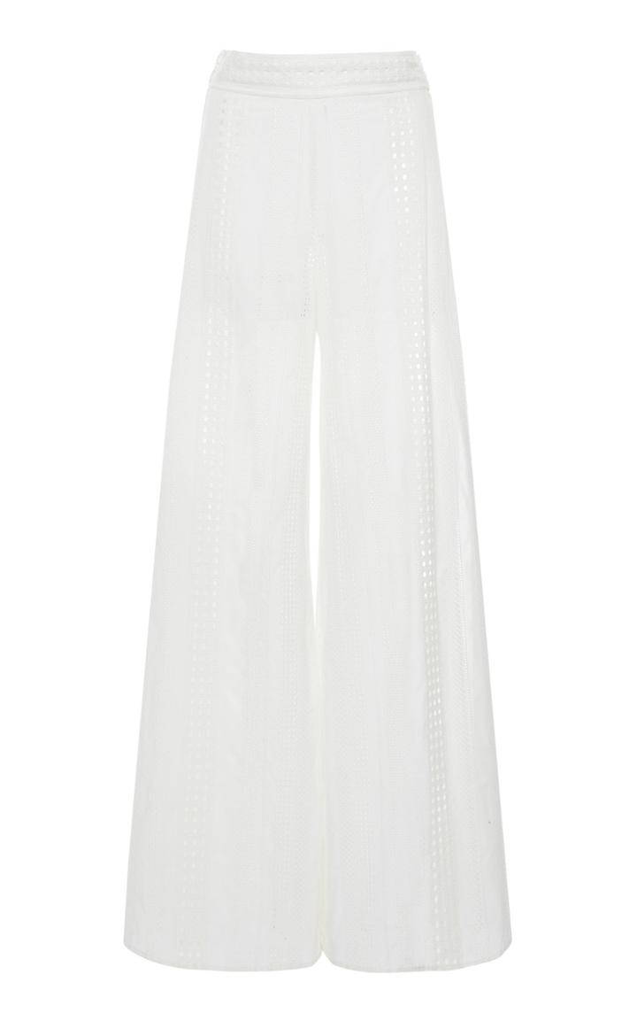 Moda Operandi White Story Nanna Cotton Wide-leg Pants Size: 8