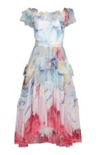 Moda Operandi Zuhair Murad Off-the-shoulder Ruffled Organza Midi Dress Size: 32