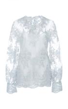 Luisa Beccaria Floral Embroidered Lace Blouse