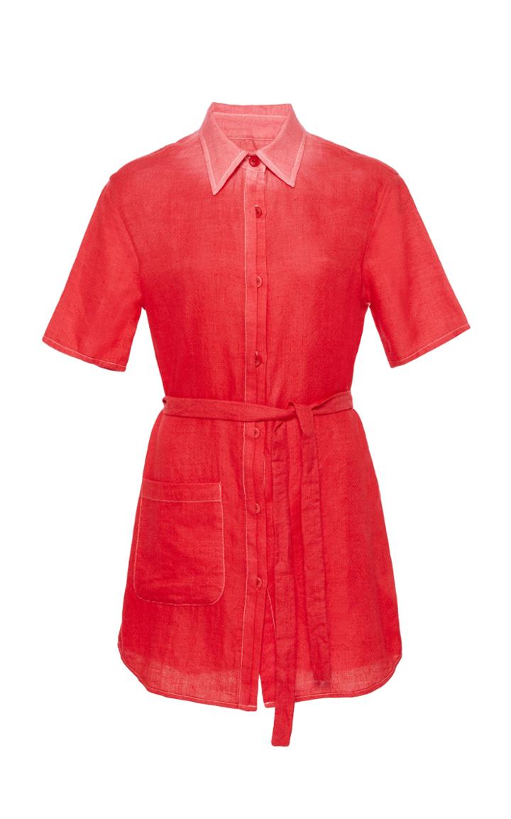 The Elder Statesman Belted Pashmina Shirt Dress