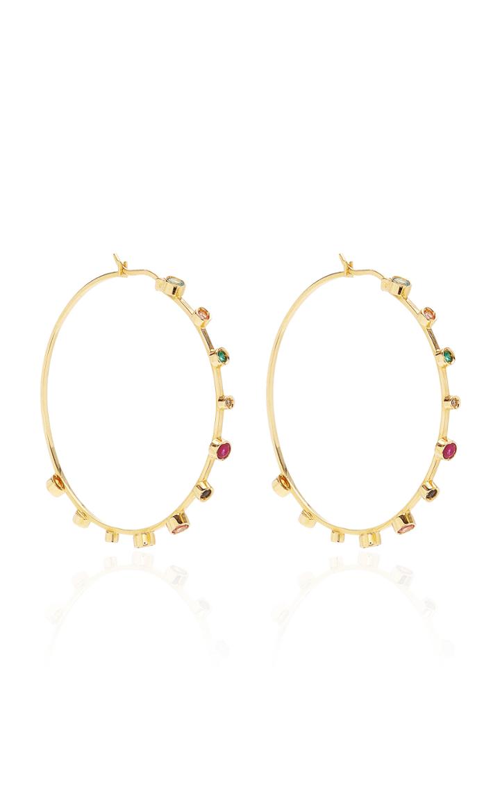 Carolina Neves 18k Gold And Multi-stone Hoop Earrings
