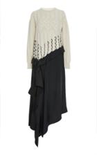 Loewe Cable Knit Satin Maxi Dress