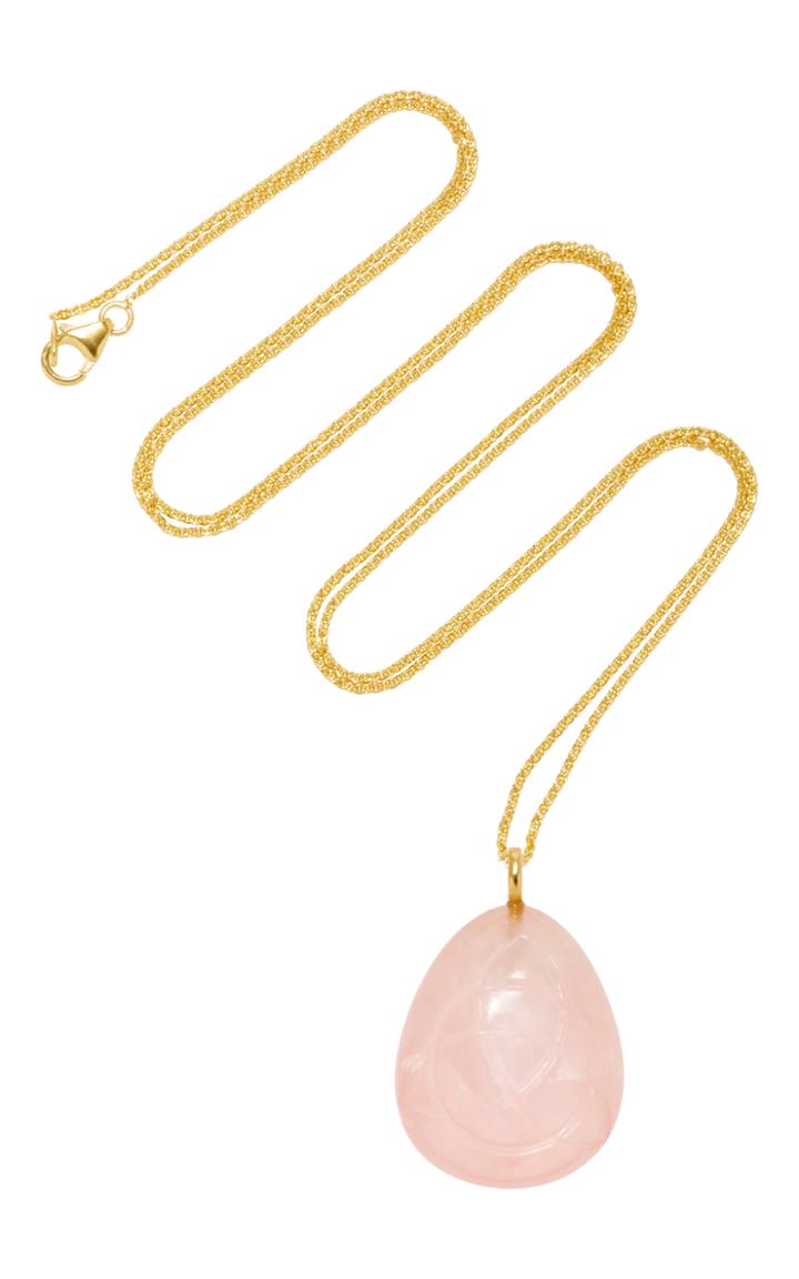 Theodora Warre Gold-plated Rose Quartz Necklace