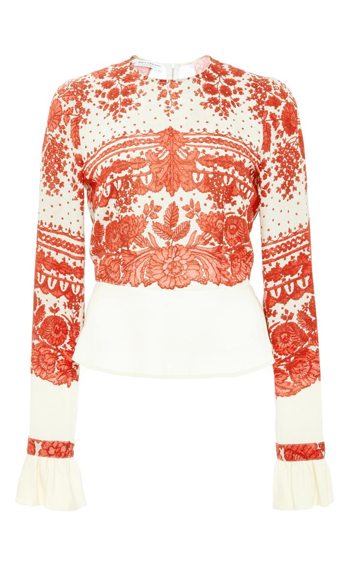 Philosophy Di Lorenzo Serafini Lace Printed Cady Blouse