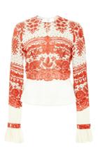 Philosophy Di Lorenzo Serafini Lace Printed Cady Blouse
