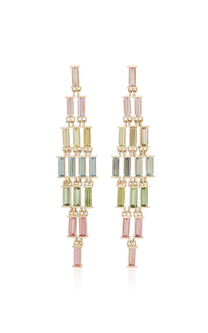 Jane Taylor Tourmaline 14k Yellow Gold Drop Earrings