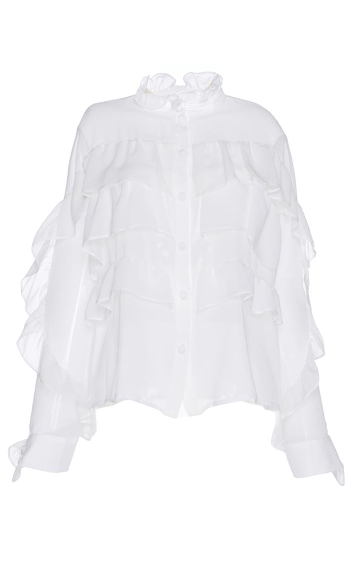 Giuseppe Di Morabito Ruffle Silk Blouse