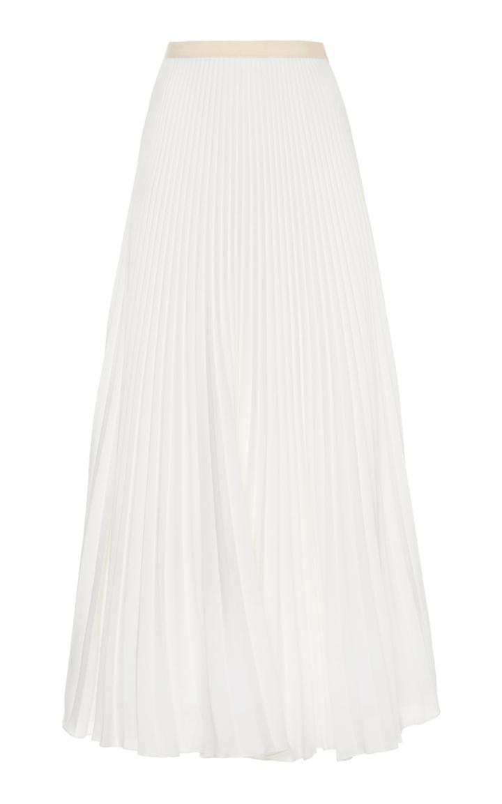 Moda Operandi Andrew Gn Pliss Silk Midi Skirt